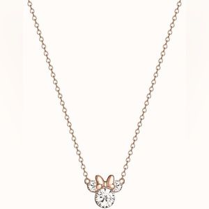 Minnie Mouse Crystal Rose Goal Necklace